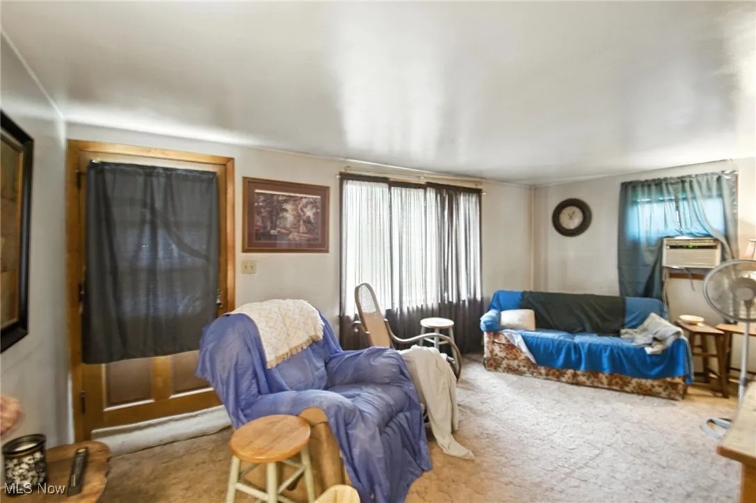 View of carpeted living area