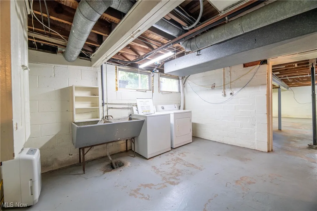 Basement laundry area