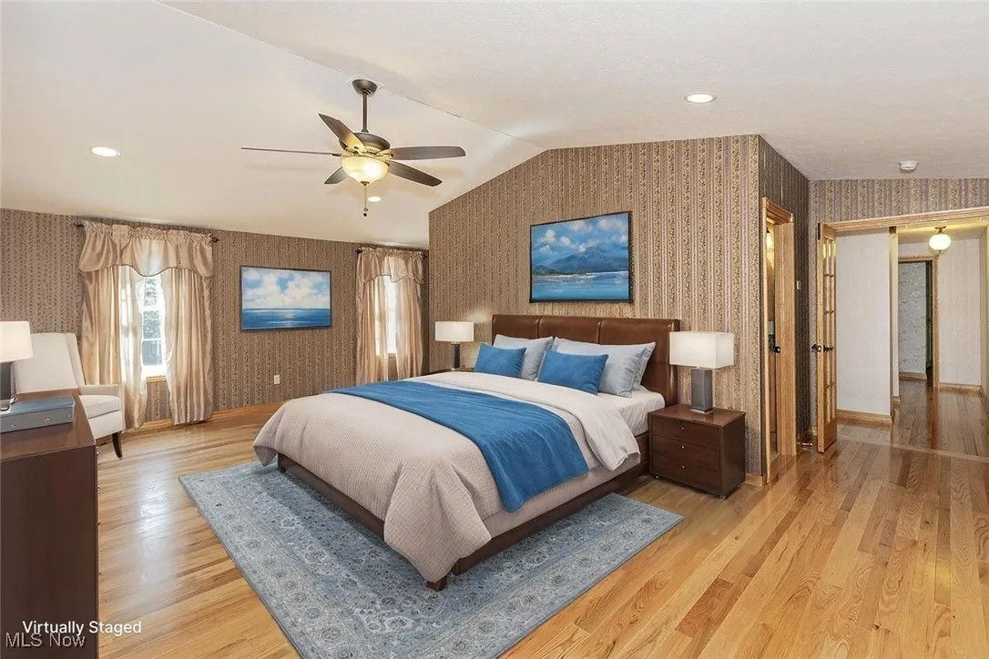 Virtually staged master bedroom