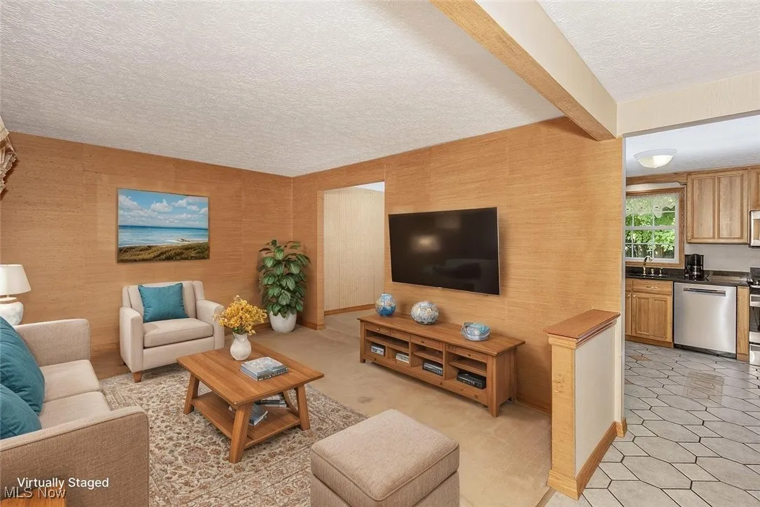 Virtually staged living room