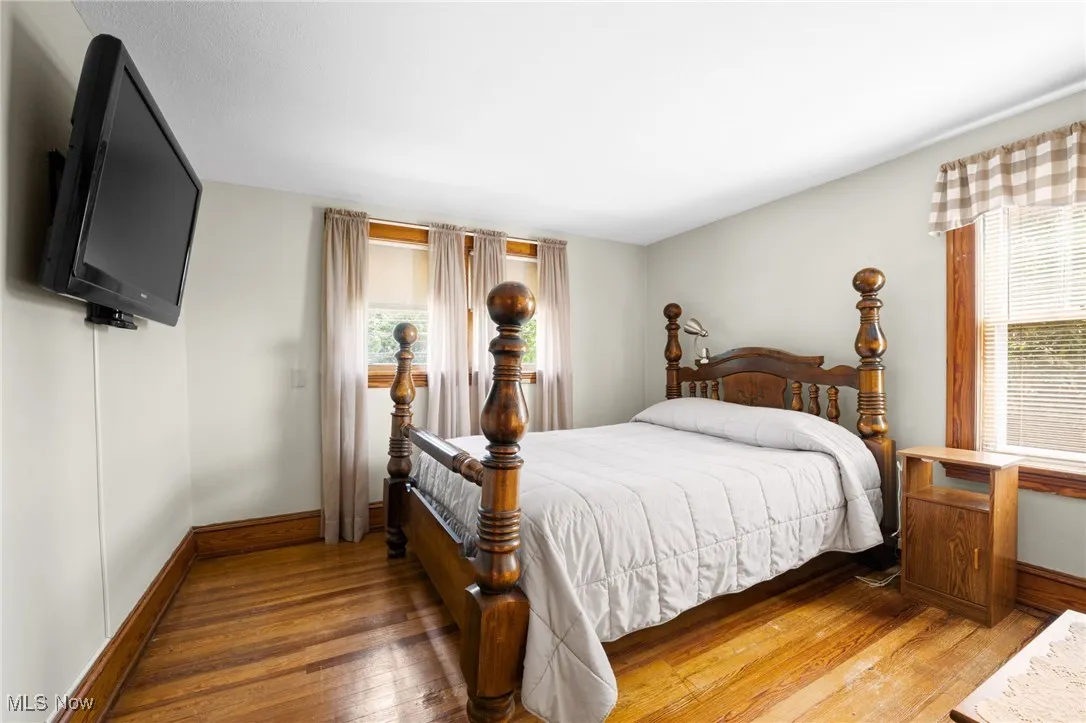 Bedroom with light wood-type flooring