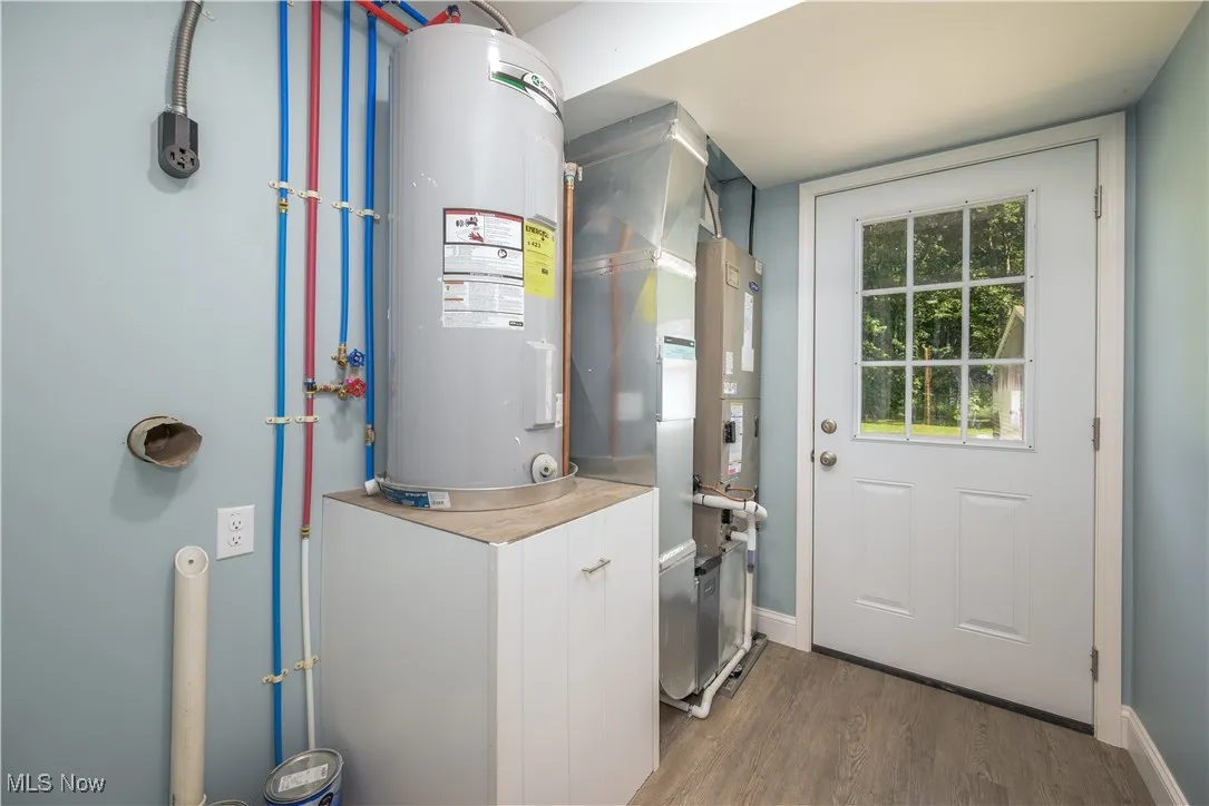 Utilities with water heater and heating unit