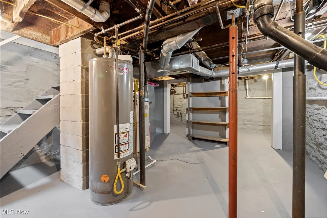 Unfinished below grade area with water heater