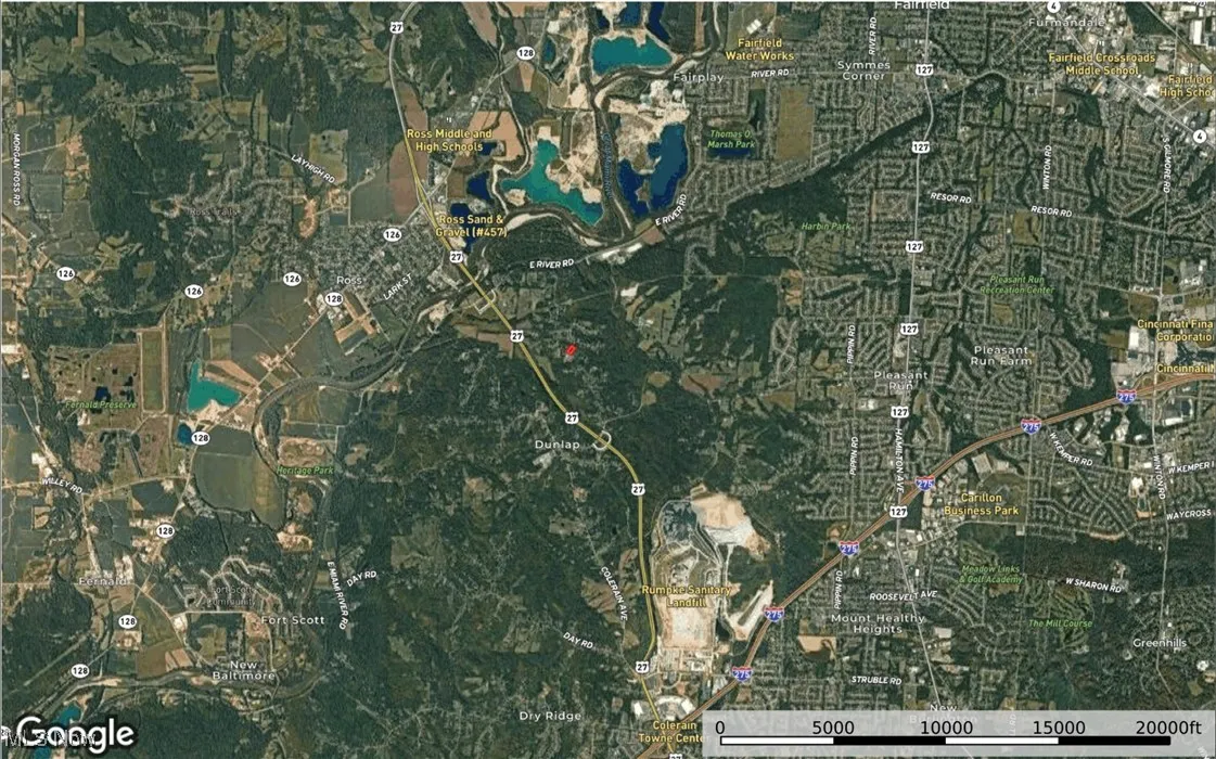 Aerial view of property's location