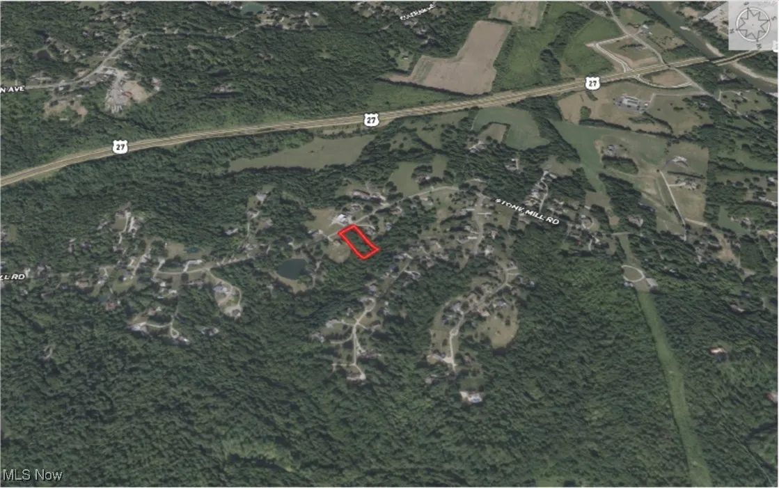 Aerial map of property and surrounding area