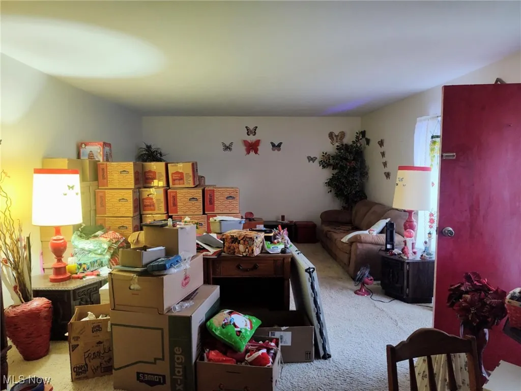 View of carpeted living area