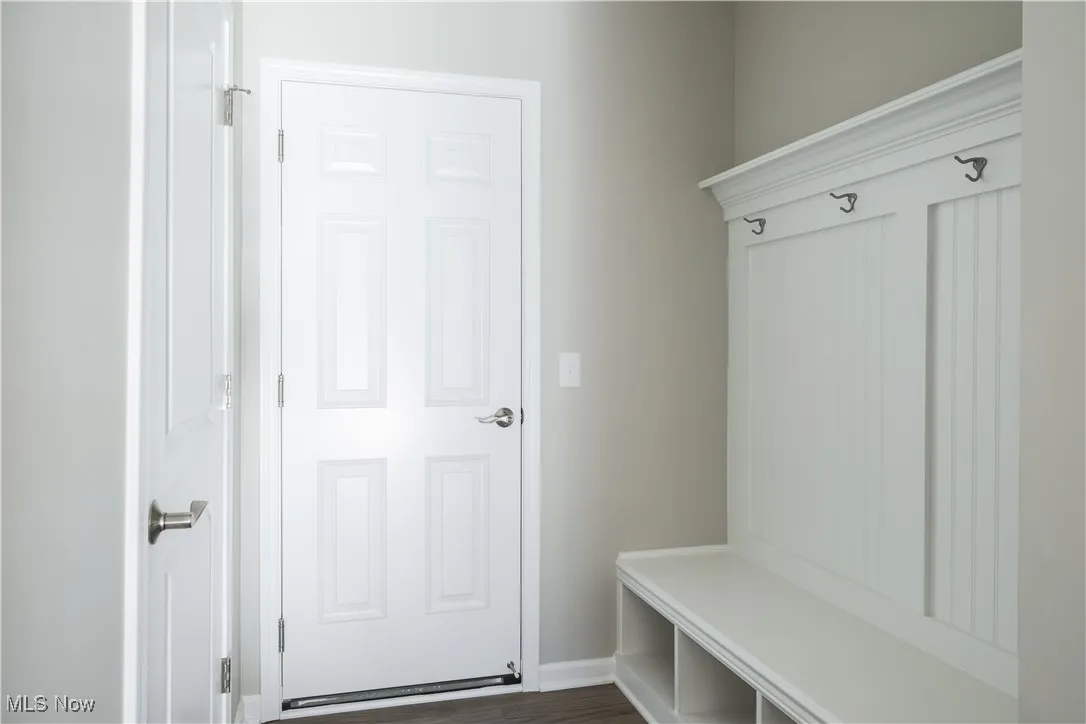 Owner's entryway with built-in boot bench