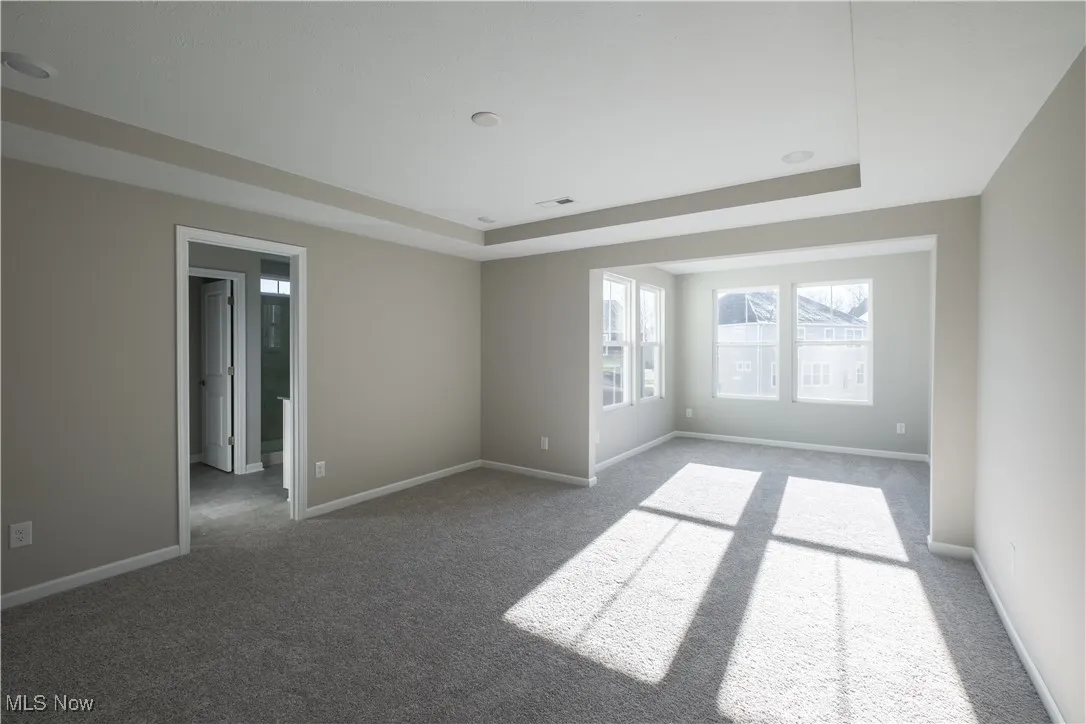 Owner's suite with tray ceiling and separate sitting area