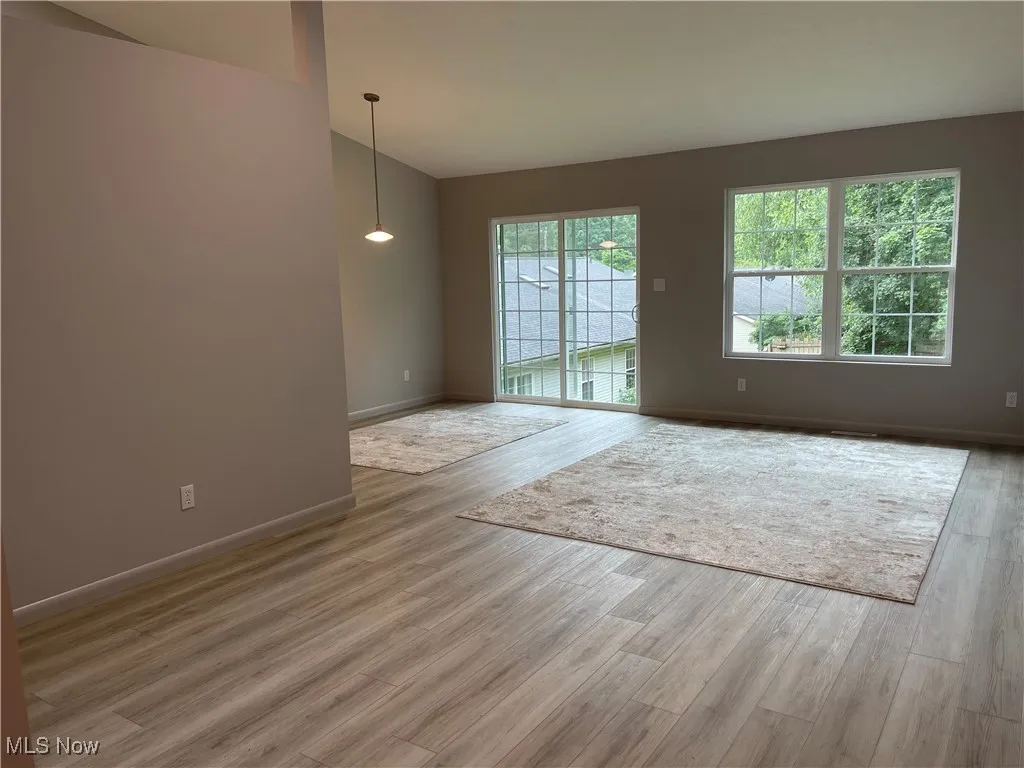 Open concept, living room with dining room