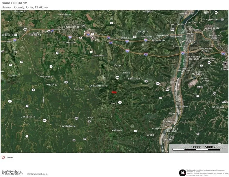 Aerial map of property and surrounding area