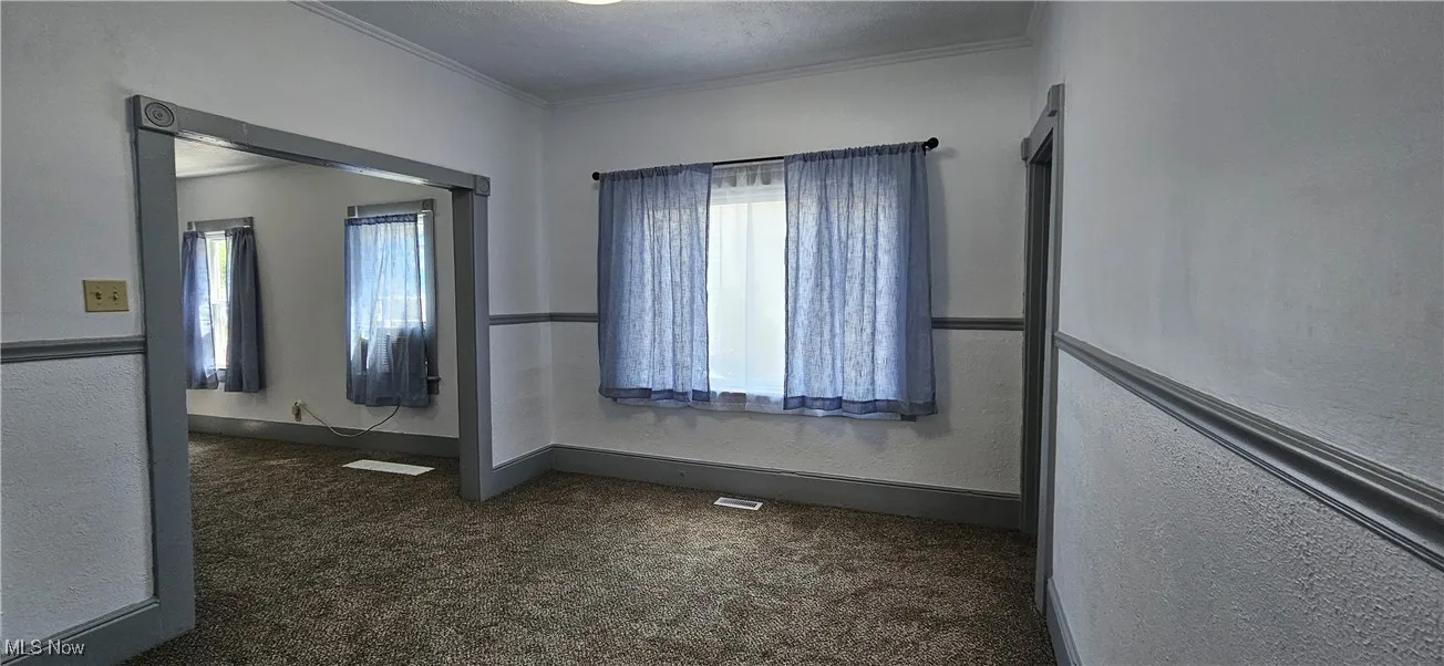 Newly carpeted dining room