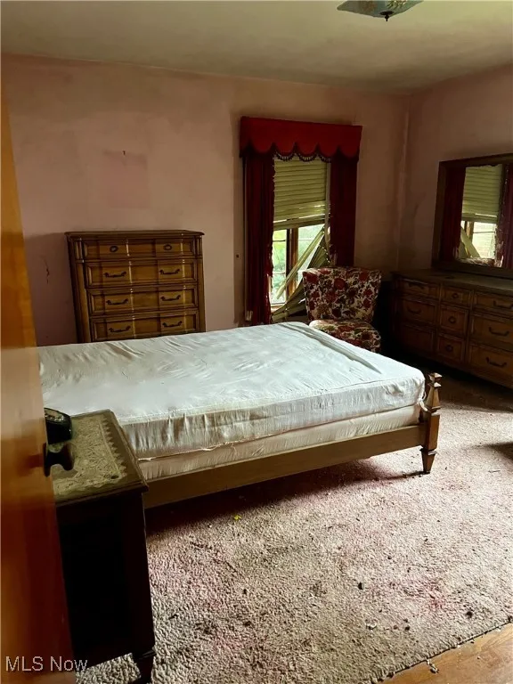 Bedroom with carpet