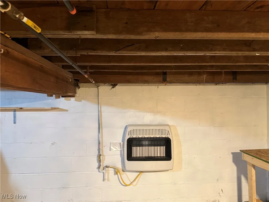 Basement view of heating unit