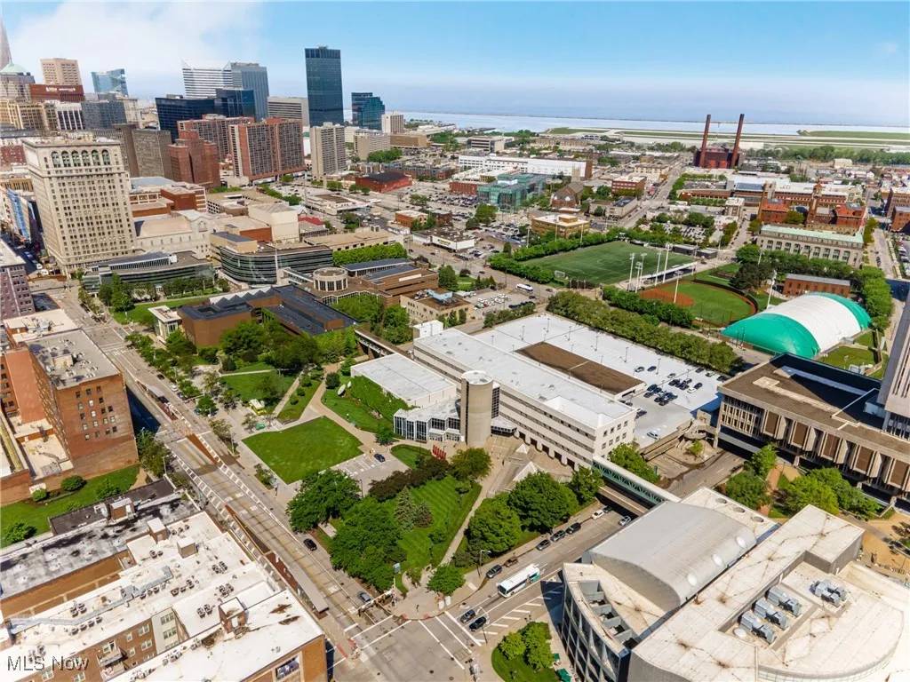 View of CSU campus across the street from building.
