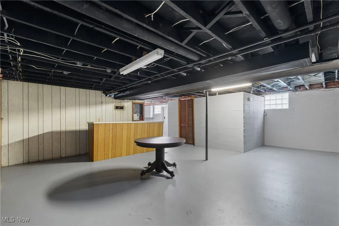 View of below grade area