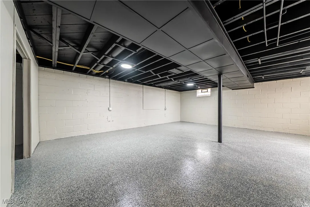 View of finished basement