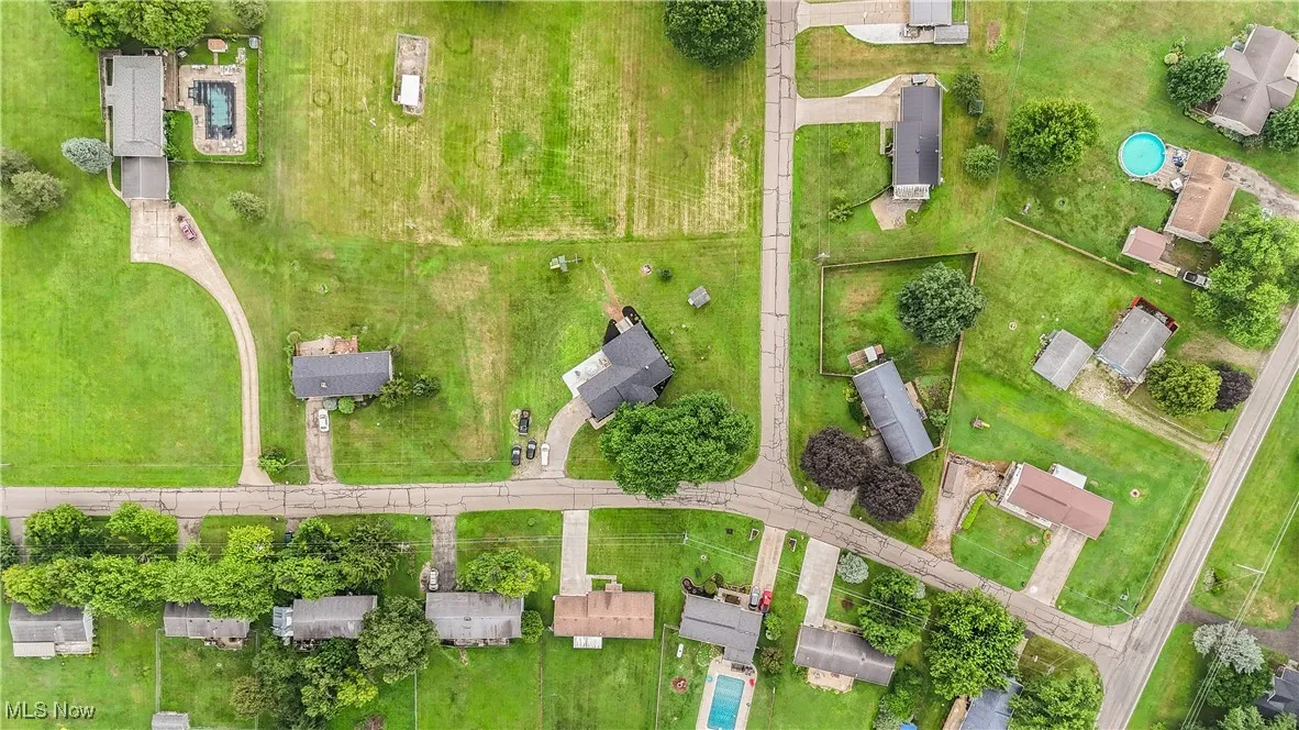 Drone / aerial view of a pool