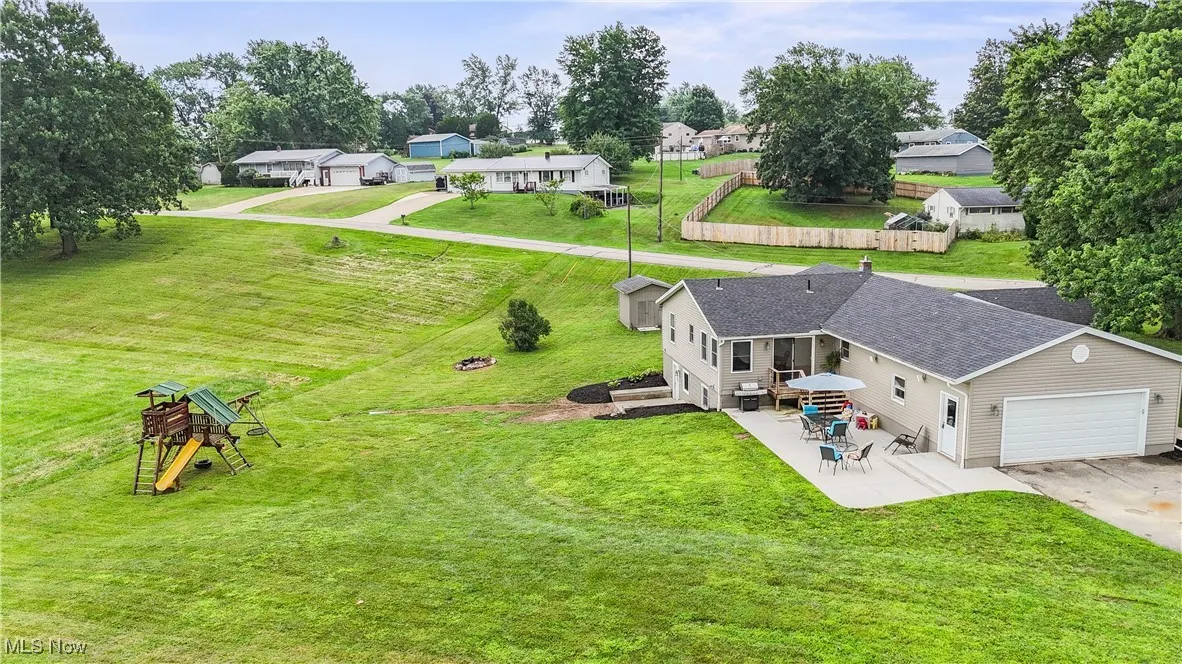 Aerial perspective of suburban area