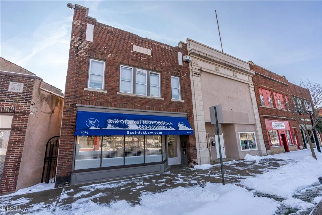 View of snow covered building