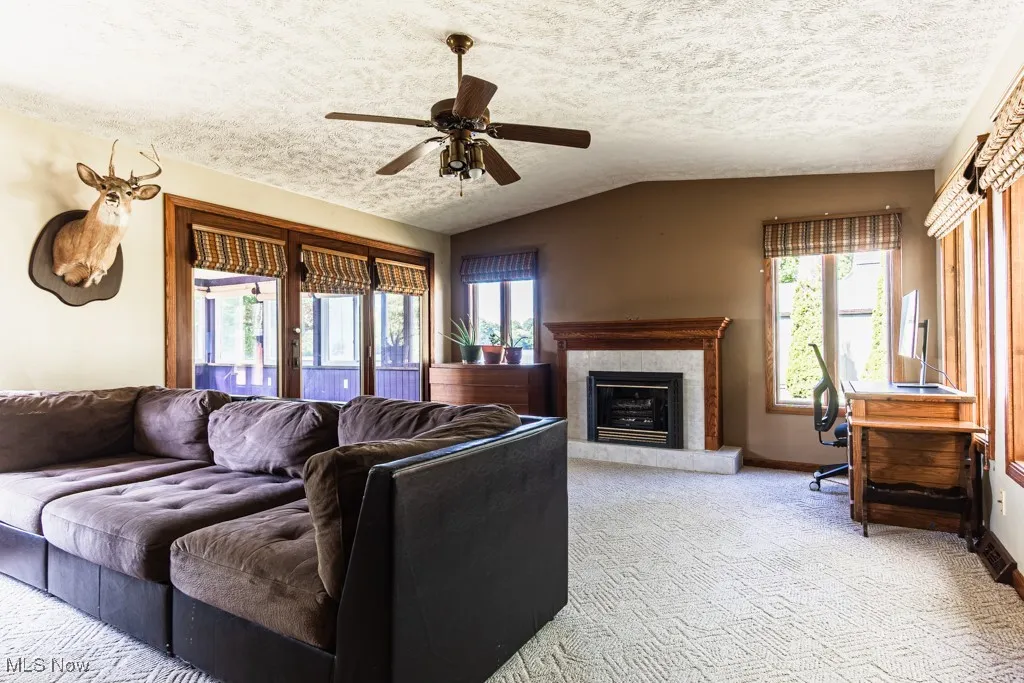 Family room with entrance to 3-season room