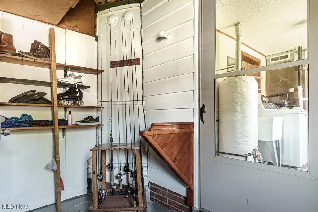 Extra room for storage before entering the laundry room/mud room
