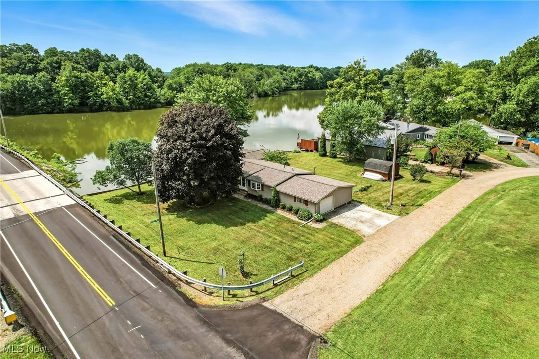 Aerial view of the corner of the home