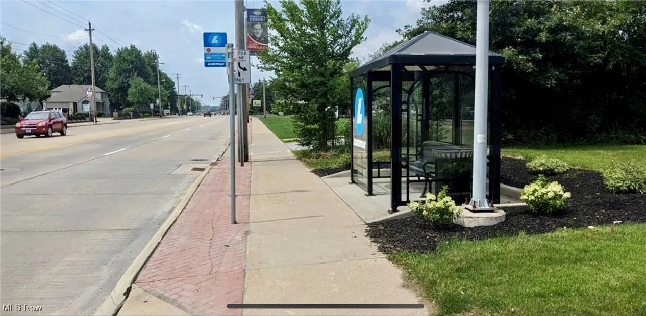 View of street with sidewalks and curbs