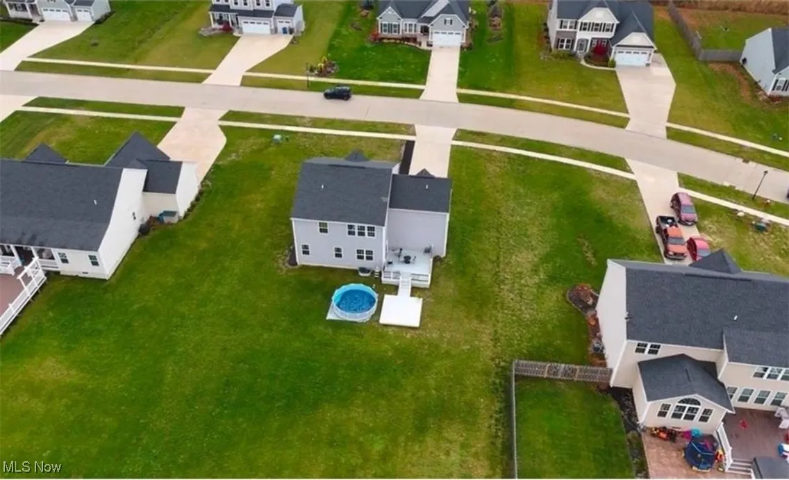 Aerial perspective of suburban area