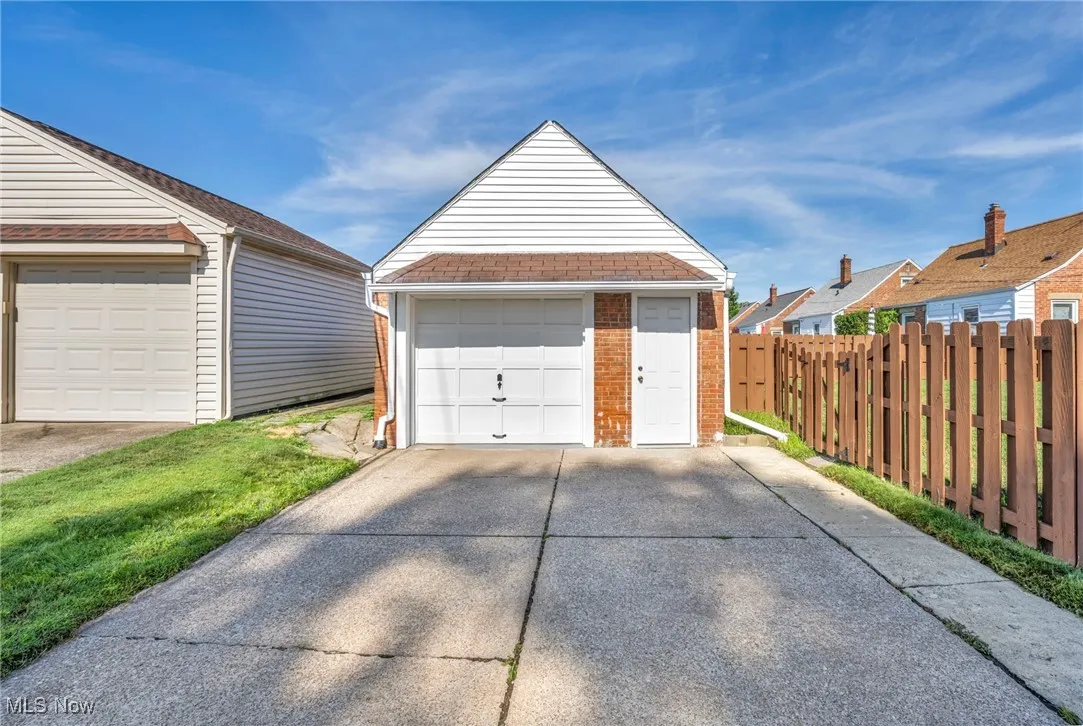 View of detached garage