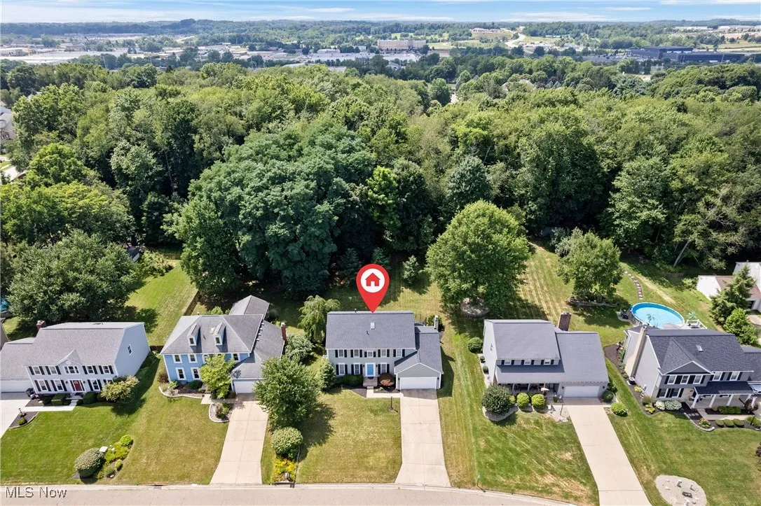 Aerial view of residential area