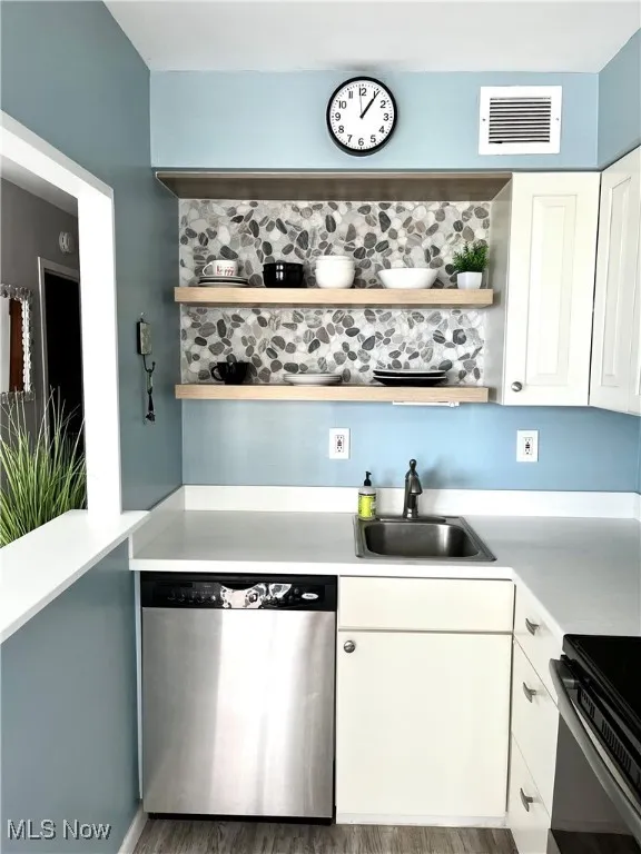 Kitchen featuring cut-out window