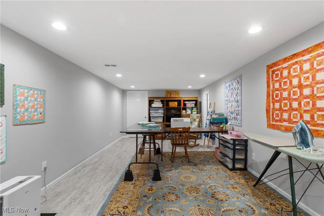 Basement finished studio area