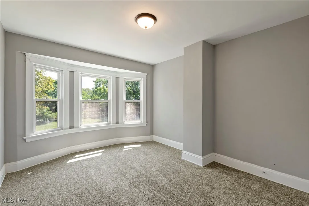 Carpeted empty room with baseboards