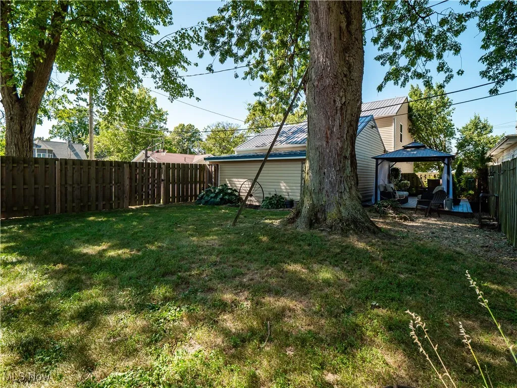 Fenced backyard