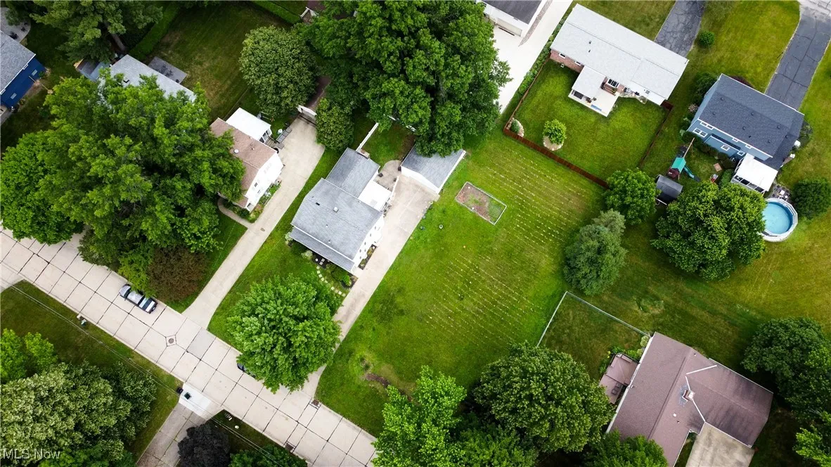 Aerial view of residential area
