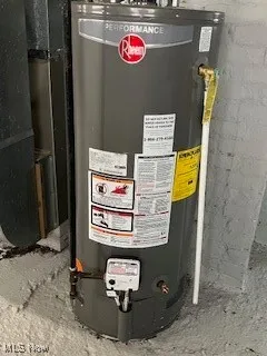 Utility room with gas water heater