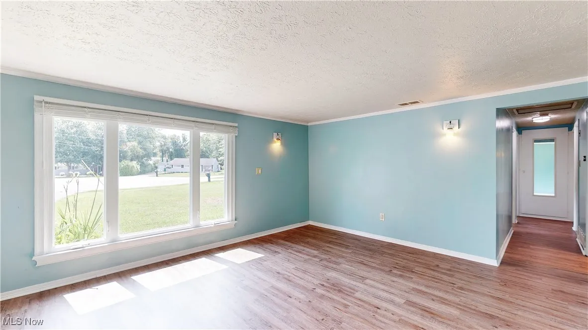 LIVING/DINING ROOM. UPDATED FLOORING & FRESH PAINT.