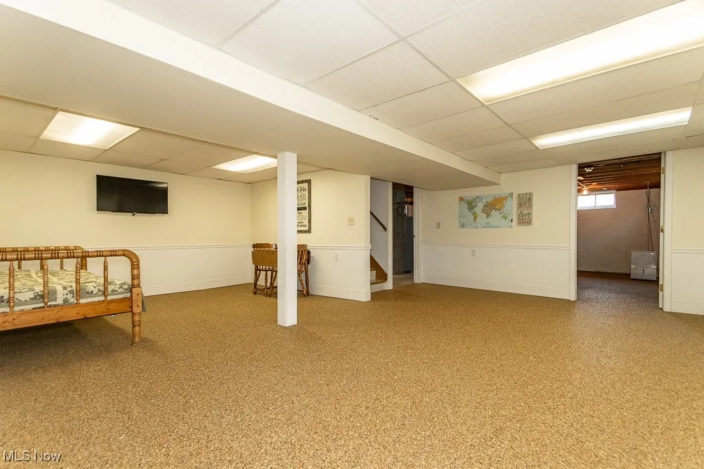 Rec Room with Nature Stone Flooring
