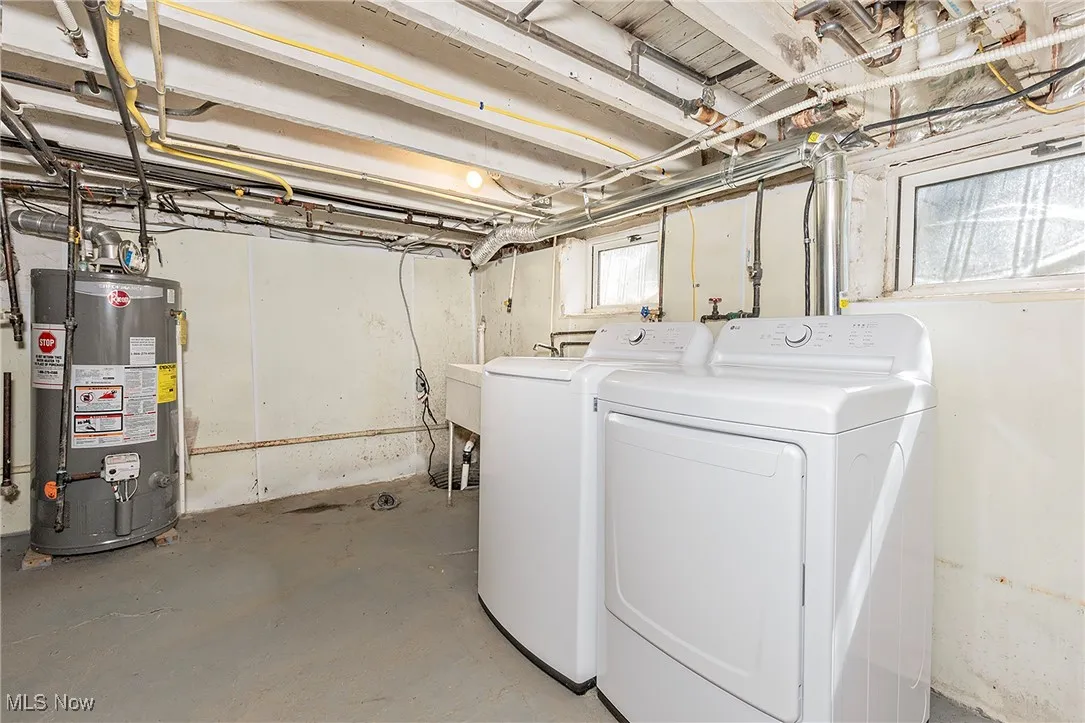 Laundry in the unfinished lower level