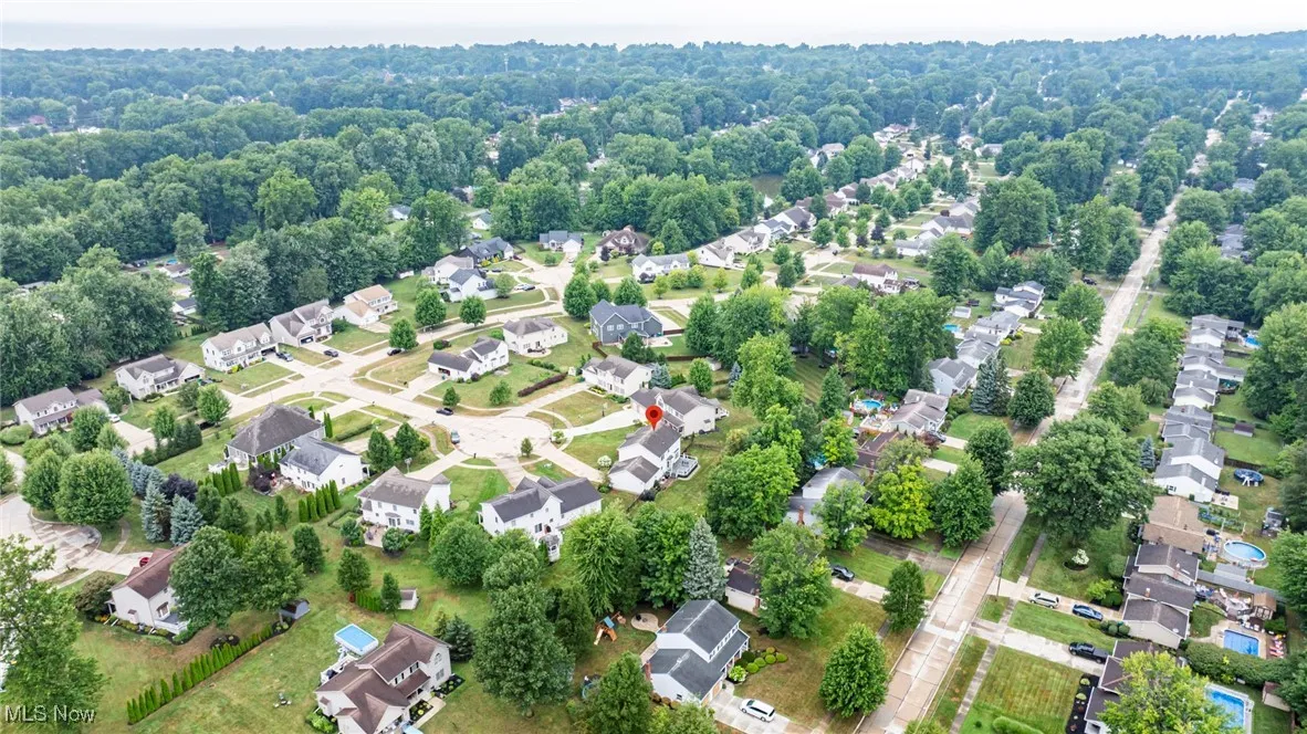 Aerial perspective of home location.