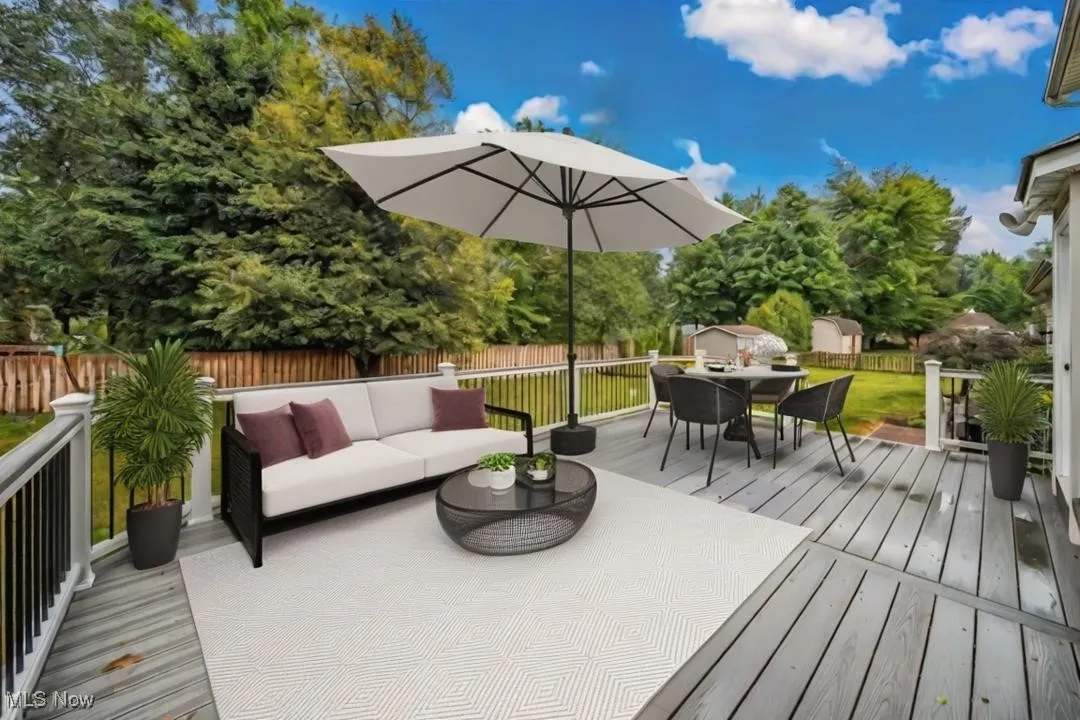 Beautiful trex deck. Virtually staged.