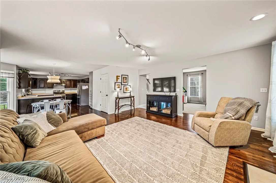 Family room that opens up to kitchen.