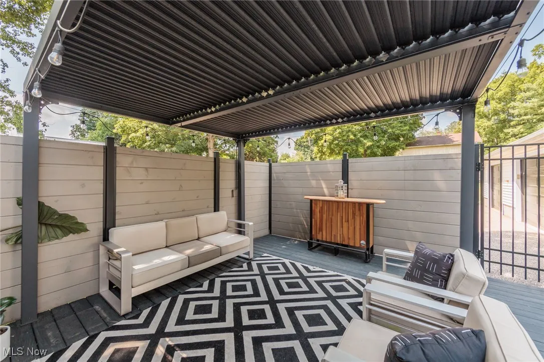 View of patio / terrace with an outdoor living space and a deck