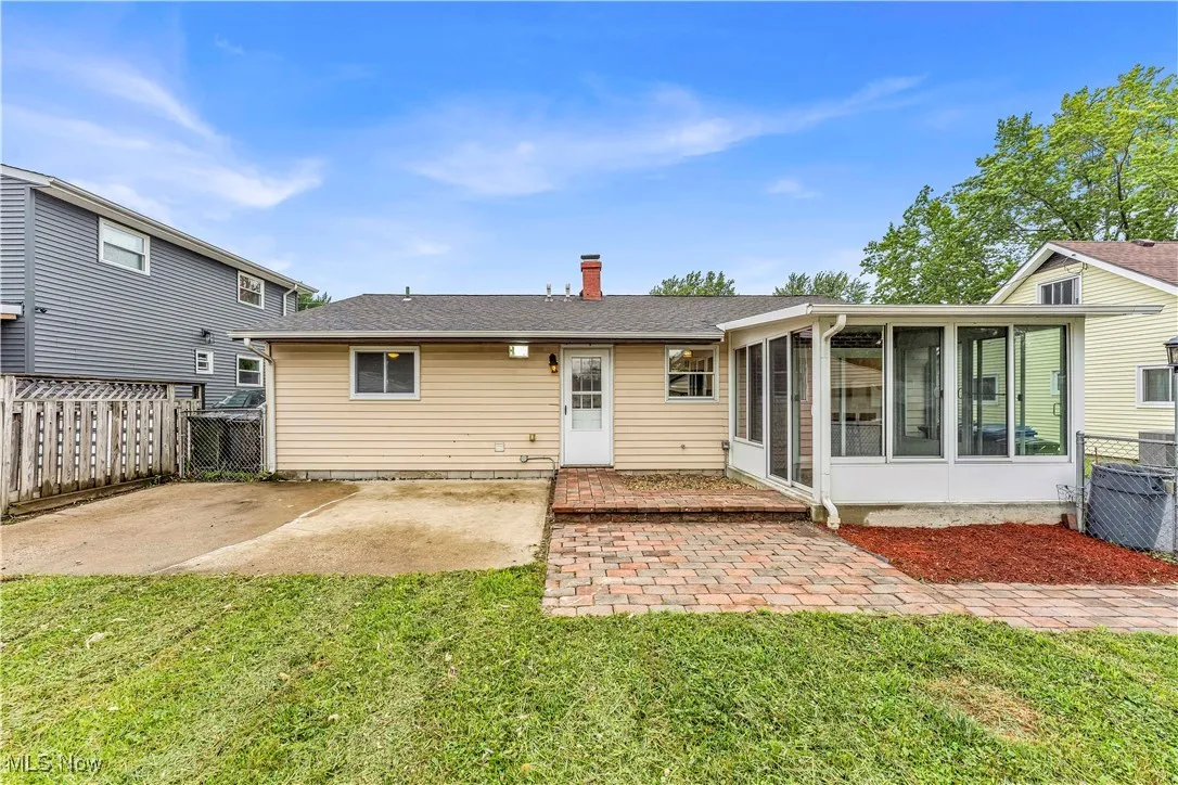Back of property and patio.