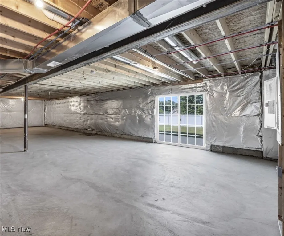 View of basement and walk out area.