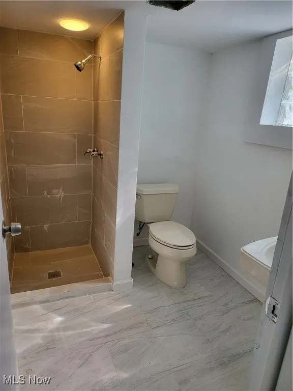 Full bathroom featuring a stall shower. lower