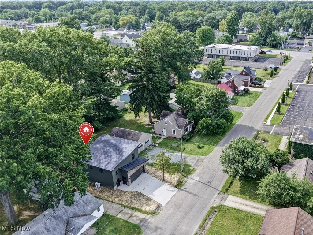 Aerial view of residential area