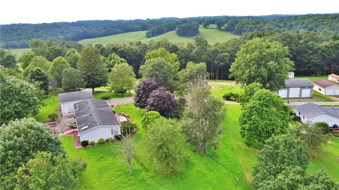 Drone / aerial view of a heavily wooded area