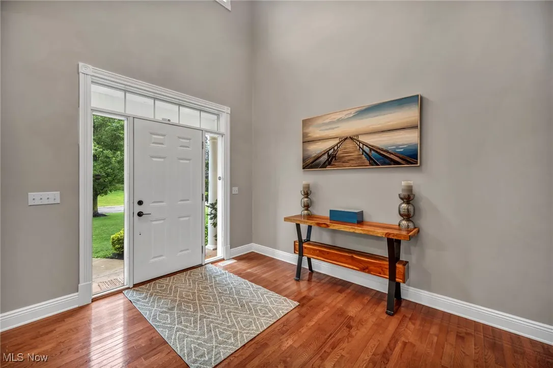 Foyer entrance featuring wood finished floors