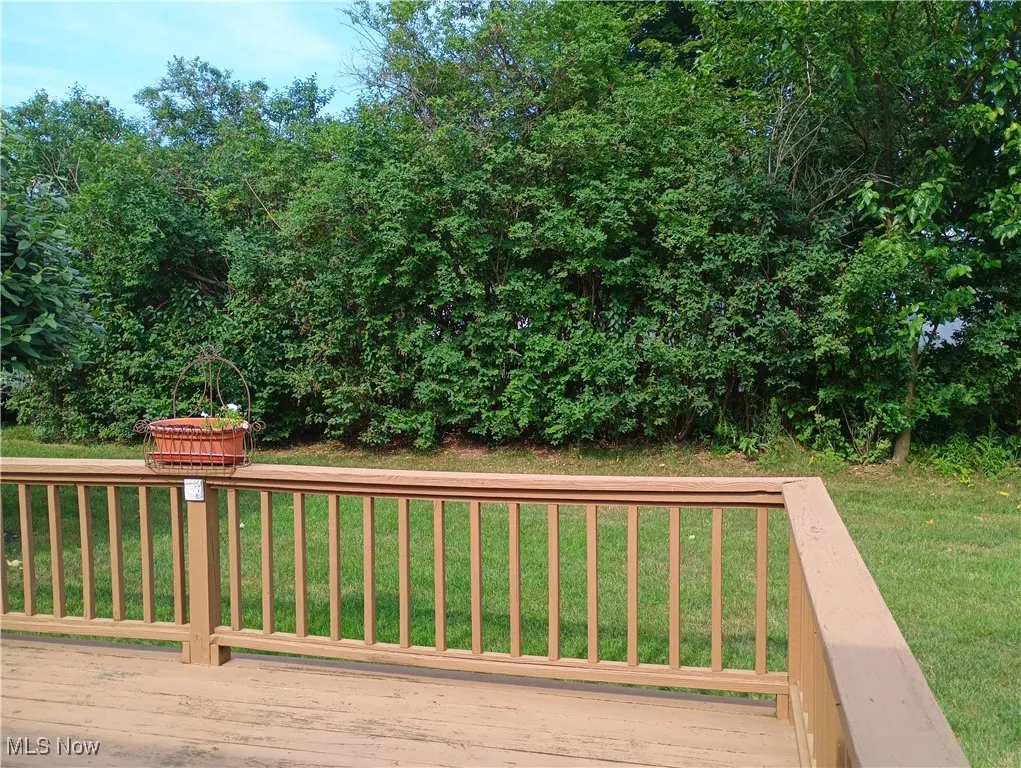 Wooden deck with a lawn